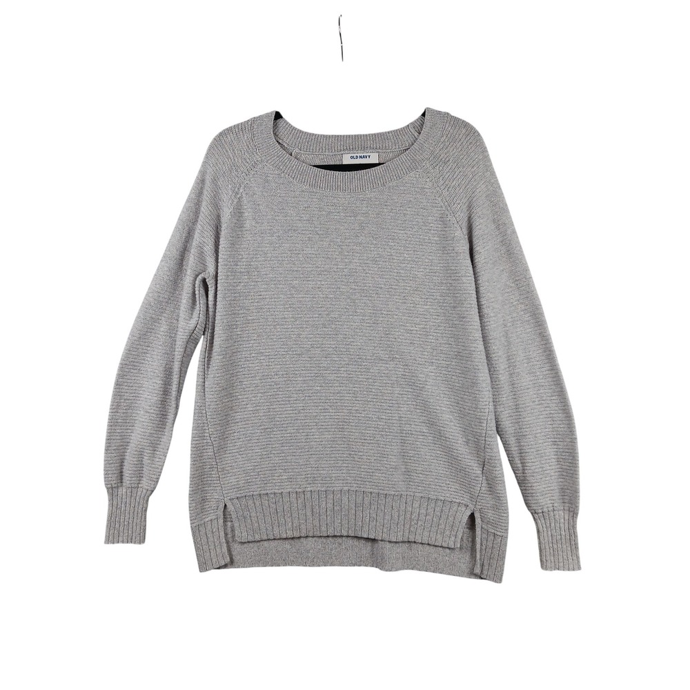 Old Navy Women s Gray Textured Knit Pullover Sweater Size‎ L
